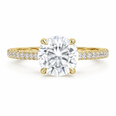 VVS1 Lab Grown Diamond Pavé Solitaire Engagement Ring | The Pavé Solitaire
