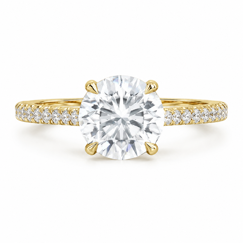 The Pavé Solitaire — Diamond Engagement Ring