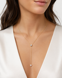 The Lariat — Diamond Y Pendant Necklace - Image 3