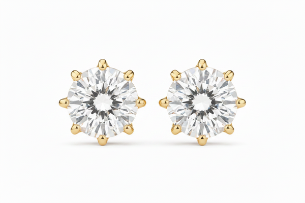 The Soleil Studs — Round Diamond Earrings II