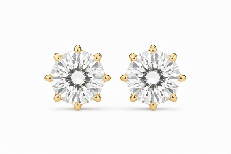 The Soleil Studs — Round Diamond Earrings II