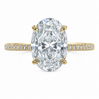 The Oval 3-Sided Pavé — Diamond Engagement Ring - Image 2