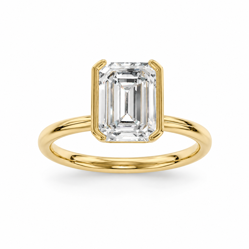 The Éclat — Emerald Cut Bezel Ring