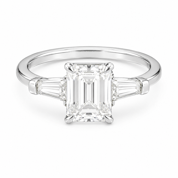 The Baguette Accent — Emerald Cut Diamond Ring