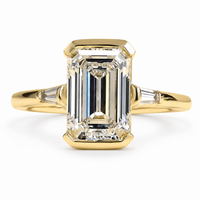The Trieste — Emerald Bezel Three Stone Ring - Image 3
