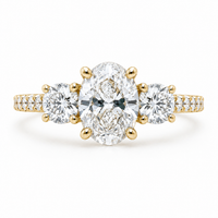 The Trio — Oval Diamond Three Stone Ring - Image 2