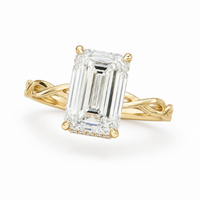 The Opulence — Emerald Halo Ring with Twist Band - Image 4