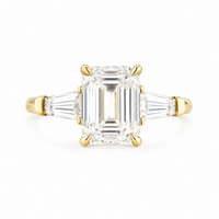 The Baguette Accent — Emerald Cut Diamond Ring - Image 3
