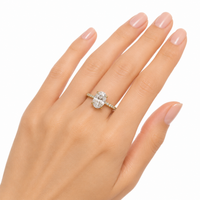 The Mystique — Oval Hidden Halo Ring with Pavé Band - Image 4