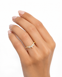 The Chevron — Pear Diamond Wedding Band - Image 4
