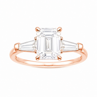 The Baguette Accent — Emerald Cut Diamond Ring - Image 4