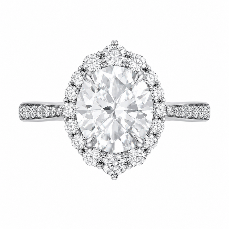 The Floral Halo — Diamond Engagement Ring