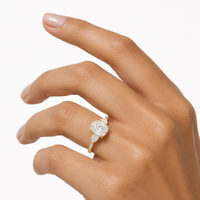 The Romance — Elongated Cushion Ring with Pear Side Stones - Image 4