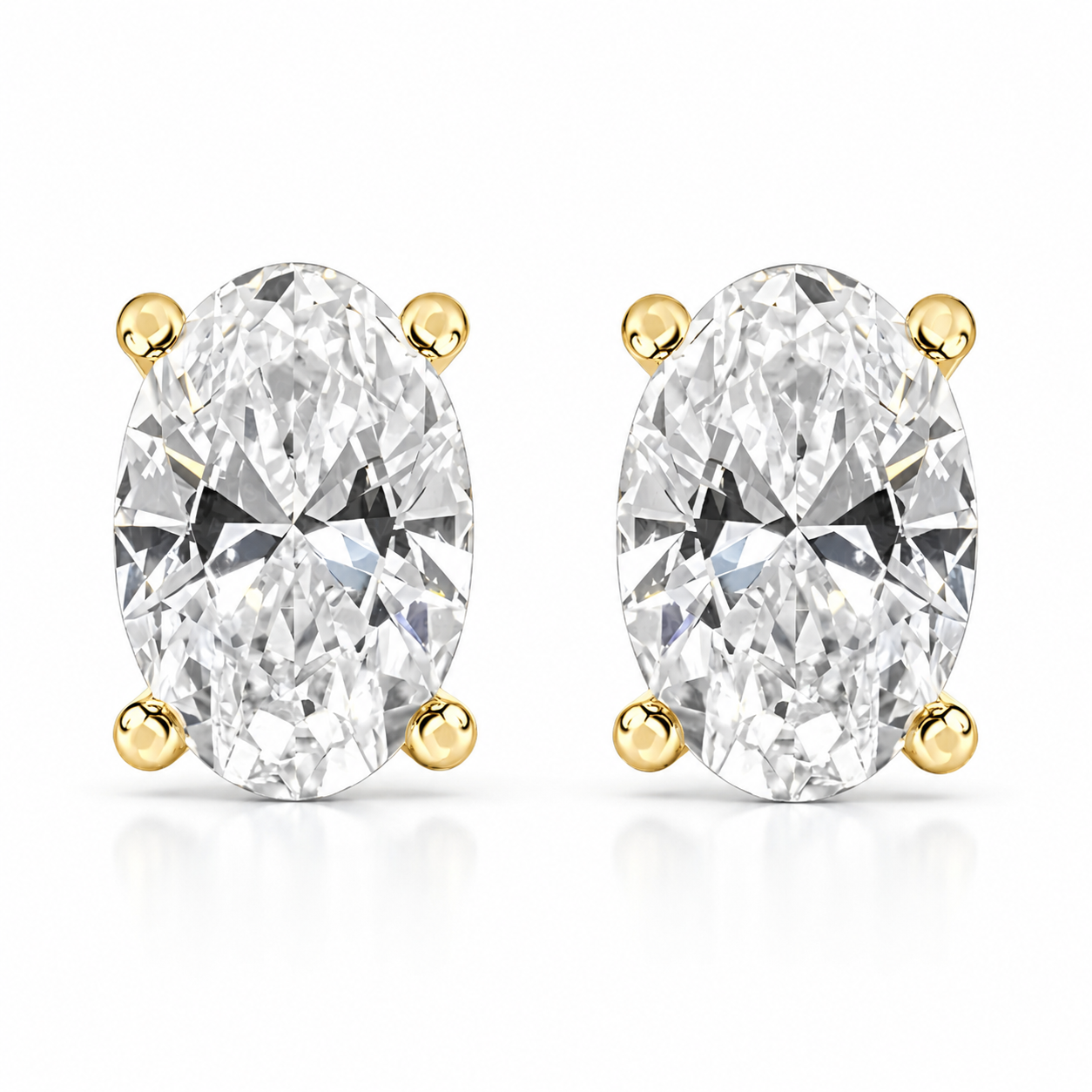The Oval Studs — Oval Diamond Earrings