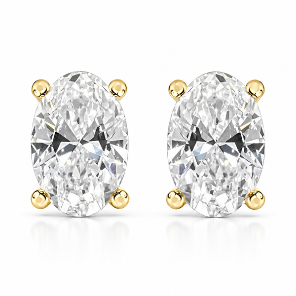 The Oval Studs — Oval Diamond Earrings