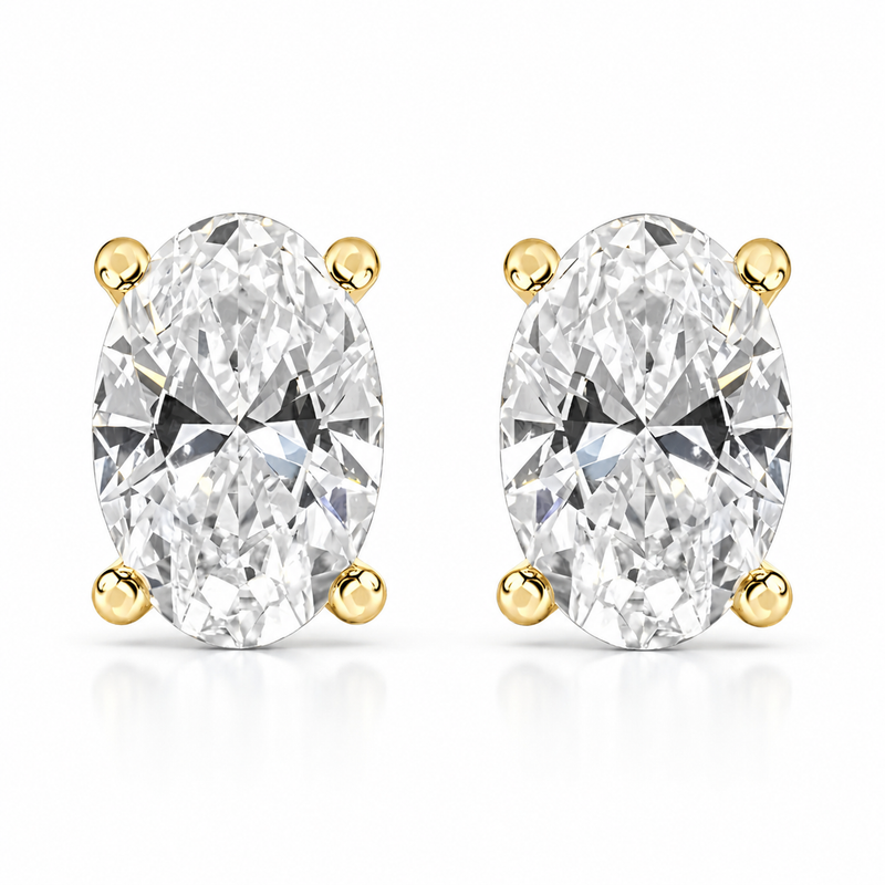 The Oval Studs — Oval Diamond Earrings