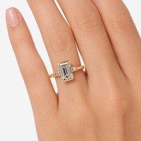 The Trieste — Emerald Bezel Three Stone Ring - Image 4