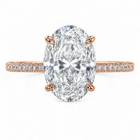 The Oval 3-Sided Pavé — Diamond Engagement Ring - Image 3