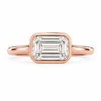The East West Bezel — Emerald Diamond Ring - Image 2